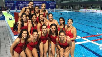 Las chicas de la selección española de waterpolo.