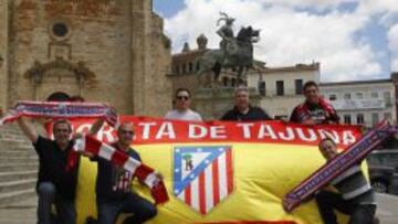 Aficionados rojiblancos, en Trujillo.