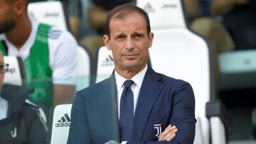 Allegri durante un partido de la Juventus.