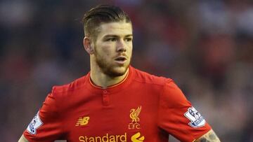 Liverpool left back, Alberto Moreno, during the Europa League final against Sevilla.