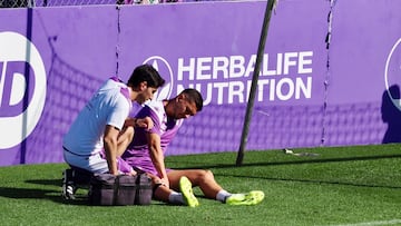 Valladolid. 10/10/2023. Entrenamiento Real Valladolid. 
Lesión de Javi Sánchez 
Photogenic/Miguel Ángel Santos