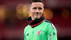 BILBAO, SPAIN - FEBRUARY 03: Ander Herrera of Athletic Club looks on before the LaLiga Santander match between Athletic Club and Cadiz CF at San Mames Stadium on February 03, 2023 in Bilbao, Spain. (Photo by Ion Alcoba/Quality Sport Images/Getty Images)