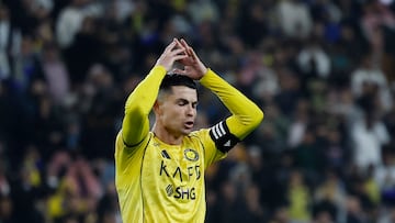 Soccer Football - Saudi Pro League - Al Nassr v Al Taawoun - Al Awwal Park, Riyadh, Saudi Arabia - January 26, 2026 Al Nassr's Cristiano Ronaldo reacts after a missed chance REUTERS/Hamad I Mohammed