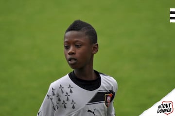 Camavinga, con diez años, recién entrado en la academia del Rennes.