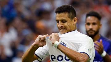 Soccer Football - Ligue 1 - Olympique de Marseille v Clermont - Orange Velodrome, Marseille, France - August 31, 2022 Olympique de Marseille's Alexis Sanchez reacts REUTERS/Eric Gaillard