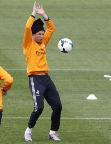 Cristiano Ronaldo durante el entrenamiento del sábado.