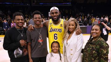 Bronny James and LeBron James will be teaming up in Los Angeles after the Lakers selected the NBA’s all-time leading scorers son with the 55th pick.