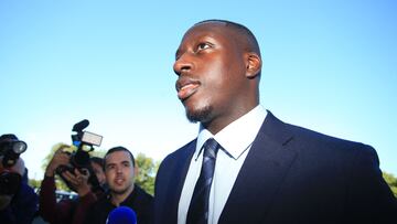 Manchester City and France footballer Benjamin Mendy arrives to Chester Crown Court in northwest England on August 10, 2022 at the start of his trial for the alleged rape and assault of seven women. - Mendy, 28, who faces eight counts of rape, one count of sexual assault and one count of attempted rape, relating to seven young women, could see his playing career end in jail if convicted. (Photo by Lindsey Parnaby / AFP)