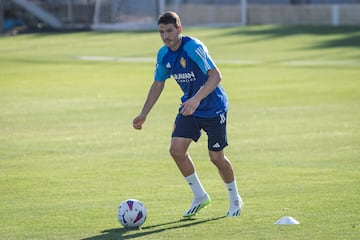 Manu Vallejo, en el entrenamiento de esta mañana en la Ciudad Deportiva.