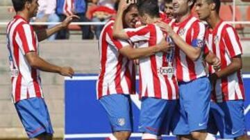 El Atleti celebra un gol.