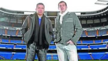 Buyo y Casillas en el Bernabéu.