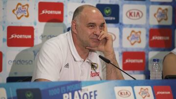 Pablo Laso, entrenador del Real Madrid, en rueda de prensa.