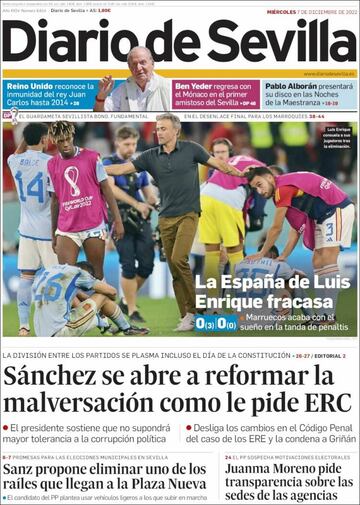 La eliminación de España protagonista en las portadas