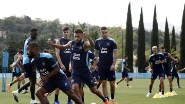 Marseille (France), 13/08/2020.- Olympique Marseille&#039;s players attend a training session at the Robert Louis Deryfus in Marseille, France, 13 August 2020. (Francia, Marsella) EFE/EPA/GUILLAUME HORCAJUELO