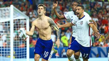 Pulisic celebra su gol ante México en la pasada Nations League.
