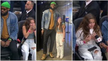 LeBron James se sienta al lado de aficionada y su reacci車n ya le da vuelta al mundo