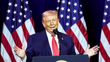 U.S. President Donald Trump addresses House Republicans at their annual issues conference retreat, at the Kennedy Center, renamed the Trump-Kennedy Center by the Trump-appointed board of directors, in Washington, D.C., U.S., January 6, 2026. REUTERS/Kevin Lamarque