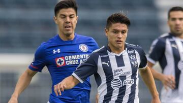 Action photo during the match Cruz Azul vs Monterrey , corresponding to round 7 of Tournament Apertura 2017 of the Liga MX Bancomer at Estadio Azul. 
 
 
 Foto de accion durante el partido Cruz Azul vs Monterrey, Correspondiente a la Jornada 7 del Torneo Apertura 2017 de la Liga BBVA Bancomer MX, en el Estadio Azul, en la foto: (i-d) Francisco Silva de Cruz Azul y Jonathan Gonzalez de Monterrey
 
 26/08/2017/MEXSPORT/Victor Leon.