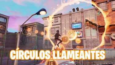 Fortnite Battle Royale - Desafío de Entrega en el centro: salta a través de los 6 círculos llameantes
