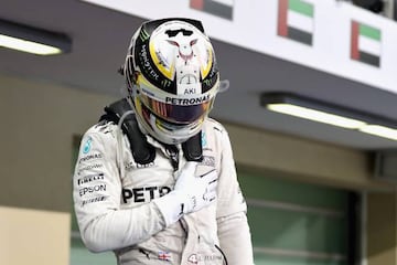 Lewis Hamilton después de ganar en Abu Dhabi.