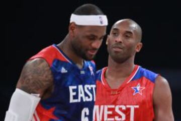 LeBron James Y Kobe Bryant, durante el All Star Game 2013.