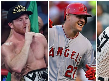 Saul &#039;Canelo&#039; &Aacute;lvarez, Mike Trout y Giancarlo Stanton. 