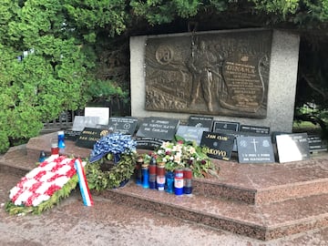 The 1990 Maksimir riot memorial outside the stadium, commemorated every year (Provided by Dr. Richard Mills).