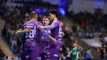El Palma Futsal celebra uno de sus goles contra el Inter.