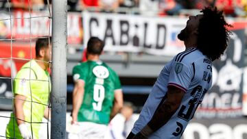 Futbol, Audax Italiano vs Colo Colo.
Fecha 28, campeonato Nacional 2023.
El jugador de Colo Colo Maximiliano Falcon es fotografiado durante el partido de primera division contra Audax Italiano disputado en el estadio Bicentenario de La Florida en Santiago, Chile.
26/11/2023
Andres Pina/Photosport
Football, Audax Italiano vs Colo Colo.
28th turn, 2023 National Championship.
Colo Colo's player Maximiliano Falcon is pictured during a first division match against Audax Italiano held at the Bicentenario La Florida stadium in Santiago, Chile.
26/11/2023
Andres Pina/Photosport