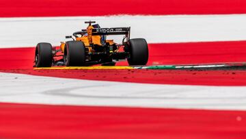 SUKI039. SPIELBERG (AUSTRIA), 29/06/2018.- El piloto espa&ntilde;ol Fernando Alonso, de McLaren, participa en la segunda sesi&oacute;n de entrenamientos del Gran Premio de Austria de F&oacute;rmula Uno, en el circuito Red Bull Ring de Spielberg, Austria, hoy, 29 de junio de 2018. El GP de Austria se celebrar&aacute; el pr&oacute;ximo 1 de julio. EFE/ Srdjan Suki