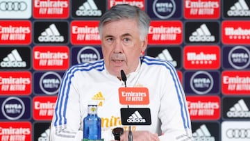 Ancelotti comparece ante los medios en la previa del Getafe.