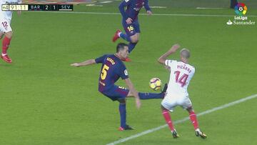Lo que juega Busquets en un clip: 'regatazo' genial a Pizarro