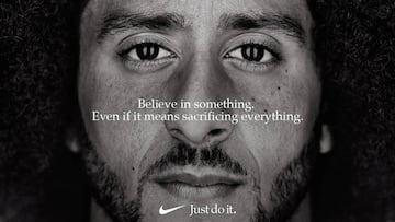 Former San Francisco quarterback Colin Kaepernick appears as a face of Nike Inc advertisement marking the 30th anniversary of its "Just Do It" slogan in this image released by Nike in Beaverton, Oregon, U.S., September 4, 2018. Courtesy Nike/H
