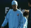 Primer entrenamiento de Ronaldinho en La Masía