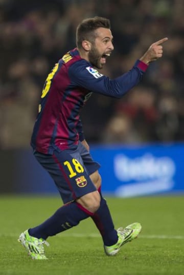 4-0. Jordi Alba celebró el cuarto tanto.