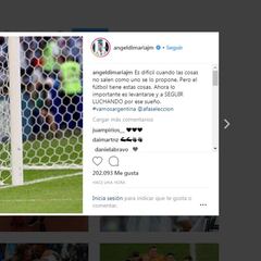 Di María seguirá en la selección: "Lo importante es levantarse"