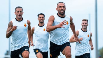 Jugadores del Real Mallorca en la pretemporada 25-26 en la Ciudad Deportiva.