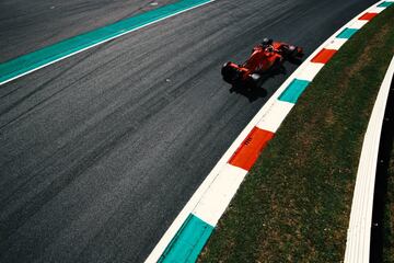 El piloto alemán Sebastian Vettel de Ferrari.
