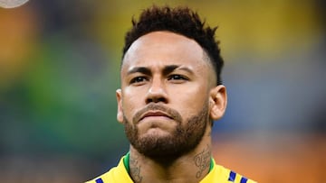 (FILES) In this file photo taken on June 06, 2019 Brazil&#039;s Neymar warms up before a friendly football match against Qatar at the Mane Garrincha stadium in Brasilia, ahead of Brazil 2019 Copa America. Neymar was included on August 16, 2019 in Brazil&#