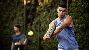 Carlos Alcaraz entrenando en Buenos Aires.