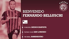 Lanús oficializó la contratación de Belluschi