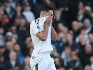 Soccer Football - Premier League - Fulham v Burnley - Craven Cottage, London, Britain - March 21, 2026 Fulham's Raul Jimenez celebrates scoring their third goal REUTERS/Isabel Infantes EDITORIAL USE ONLY. NO USE WITH UNAUTHORIZED AUDIO, VIDEO, DATA, FIXTURE LISTS, CLUB/LEAGUE LOGOS OR 'LIVE' SERVICES. ONLINE IN-MATCH USE LIMITED TO 120 IMAGES, NO VIDEO EMULATION. NO USE IN BETTING, GAMES OR SINGLE CLUB/LEAGUE/PLAYER PUBLICATIONS. PLEASE CONTACT YOUR ACCOUNT REPRESENTATIVE FOR FURTHER DETAILS..