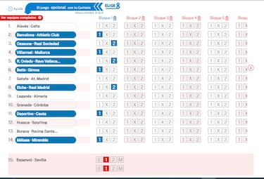 Elige 8 de La Quiniela jornada 22 - 22/11/25  