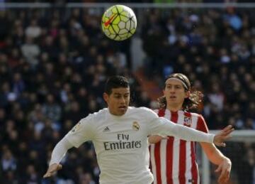 James no la pasó bien frente al Atlético de Madrid