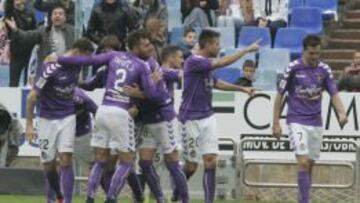 Manu del Moral, celebrando un gol esta temporada