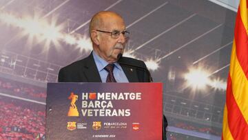 Manel Vich, en el homenaje al Barcelona de las cinco copas