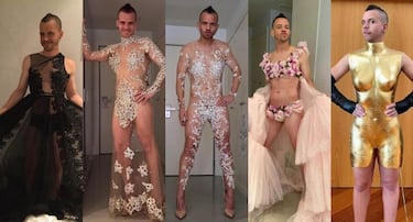 Dabiz Mu?oz repite tradicin y se pone el vestido de Cristina Pedroche de las Campanadas