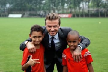 David Beckham durante su visita al FC Club Shanghai Shenxin el 19 de junio de 2013 en Shanghai