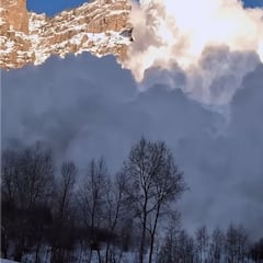 Consiguen impactantes imágenes de una avalancha gigante