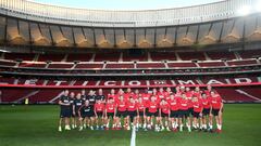 El Atlético completa su primer entrenamiento en el Wanda